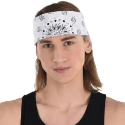 90s Rhinestone White Bandana