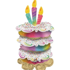 Stackerz™ Birthday Cake Foil Balloon, 46in