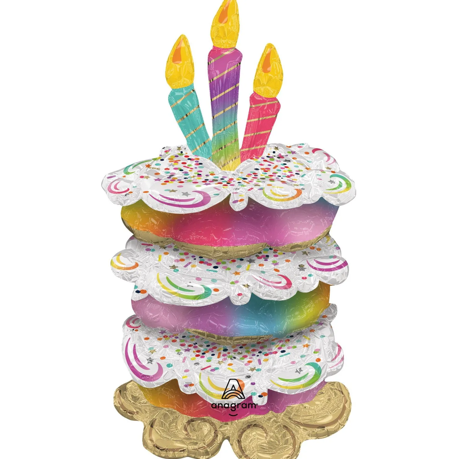 Stackerz™ Birthday Cake Foil Balloon, 46in