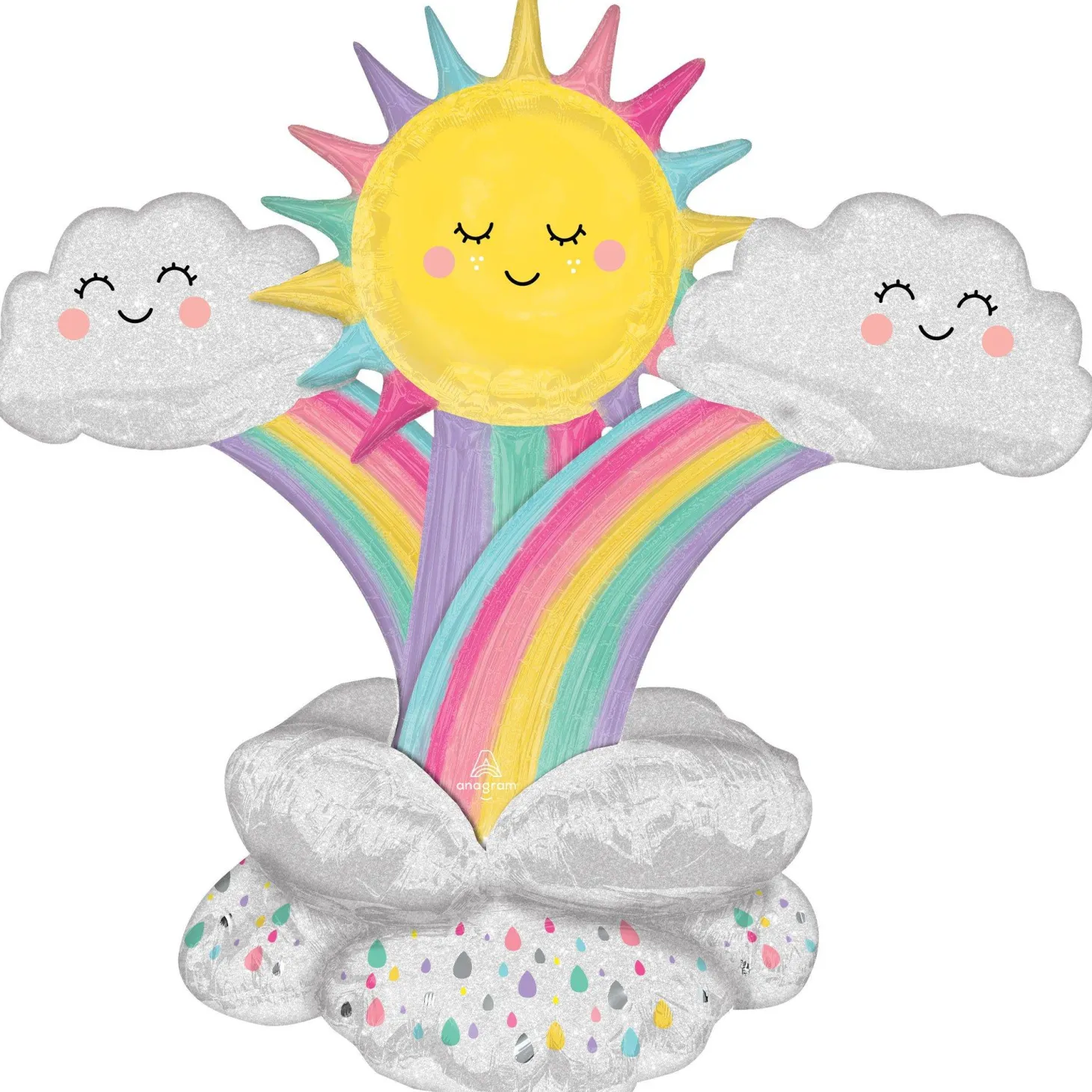 Stackerz™ Sun, Clouds & Rainbows Foil Balloon, 45in