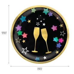 Starlight NYE Dessert Plate, 8ct, Assorted Options