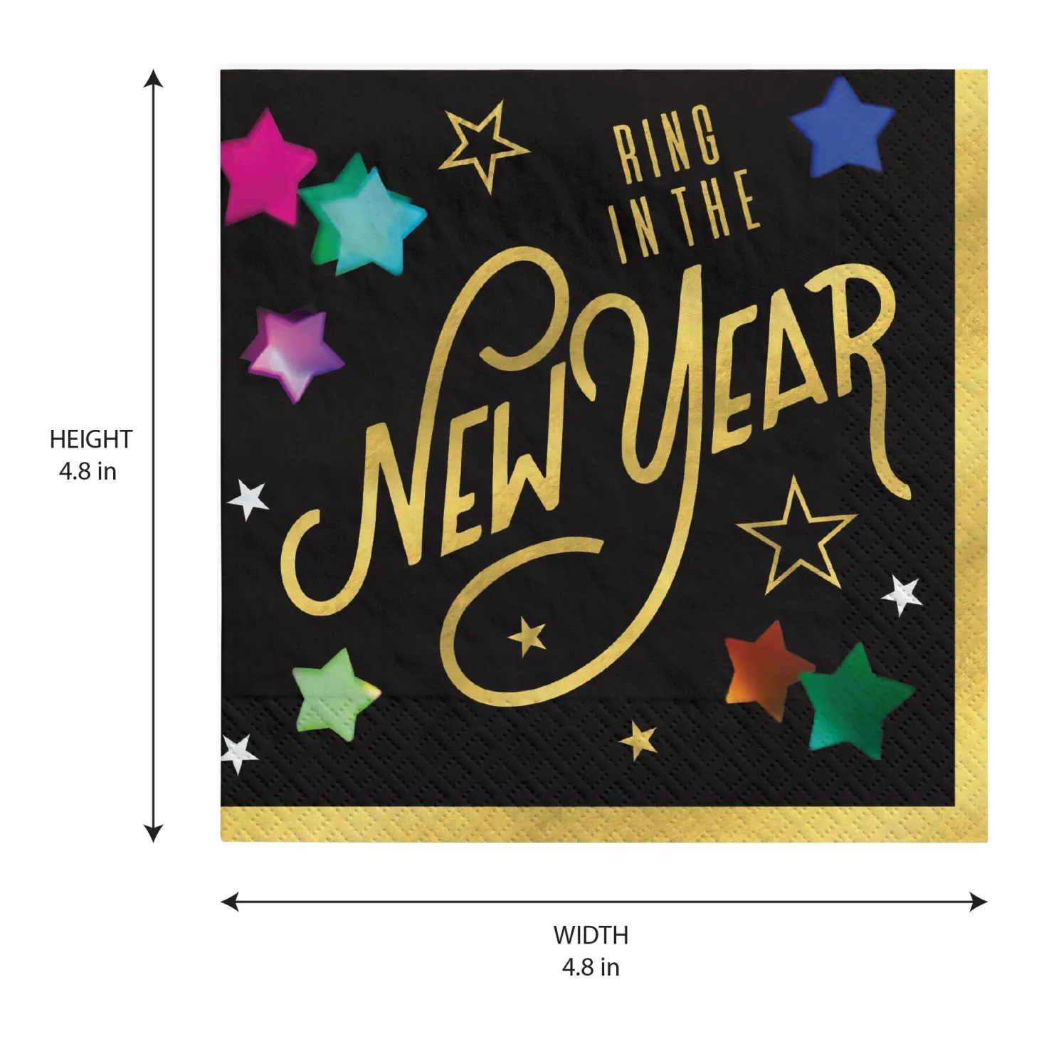 Starlight 2026 NYE Napkins, 16ct (Beverage or Lunch), Sizes Lunch and Beverage