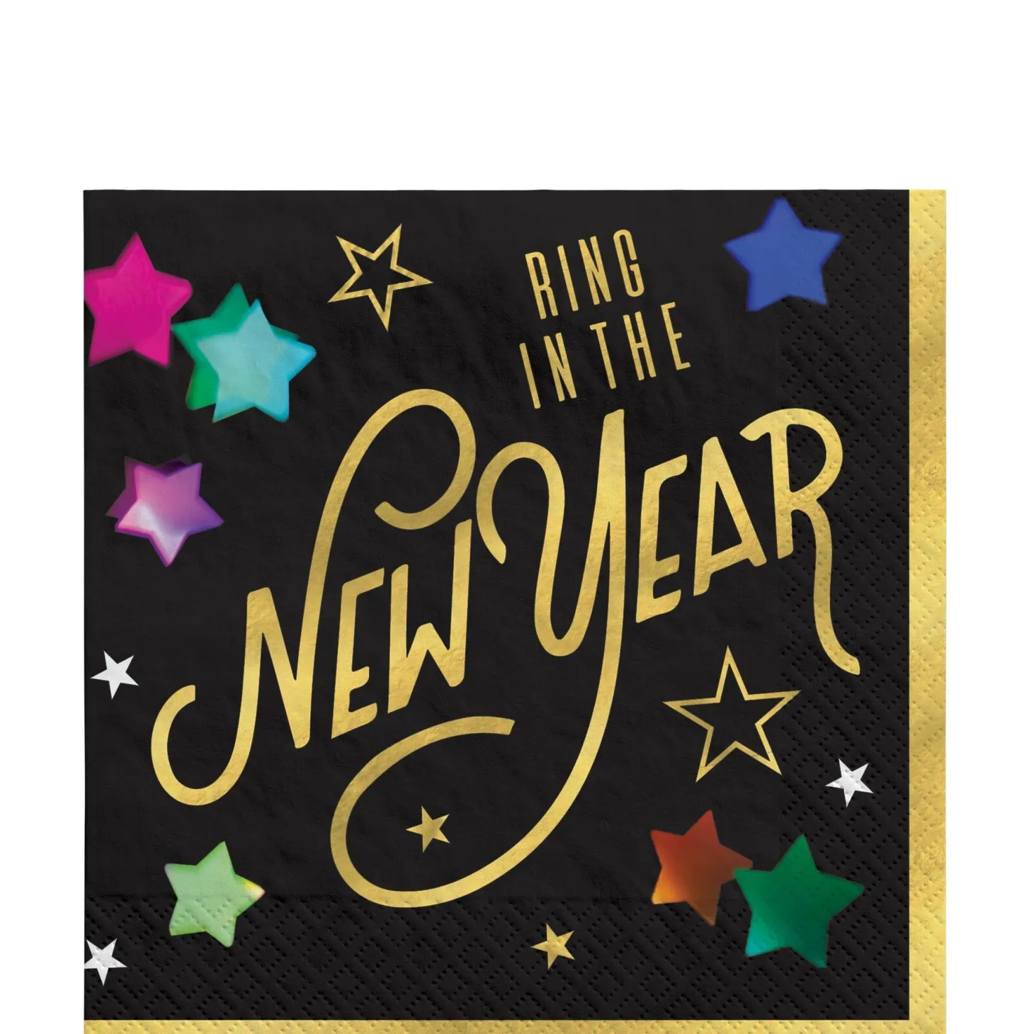 Starlight 2026 NYE Napkins, 16ct (Beverage or Lunch), Sizes Lunch and Beverage