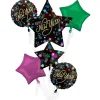 Starlit New Year Foil Balloon Bouquet, 5pc
