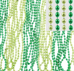 St. Patrick's Day Clear Green Bead Necklaces 24ct