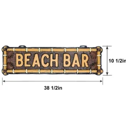Summer Beach Bar Vacuform Plastic Sign, 38.5in x 10.5in