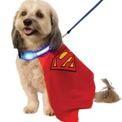 Superman Pet Cape with Light-Up Collar & Leash