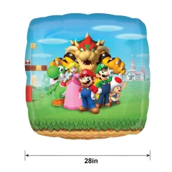 Super Mario Bros Square Foil Balloon, 28in