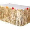 Tan Faux Grass Tissue Paper Fringe Table Skirt, 10ft x 29in