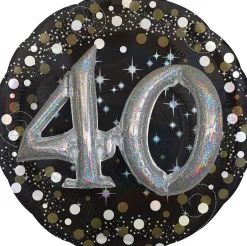 40th Birthday Balloon - 3D Sparkling Celebration, 36in