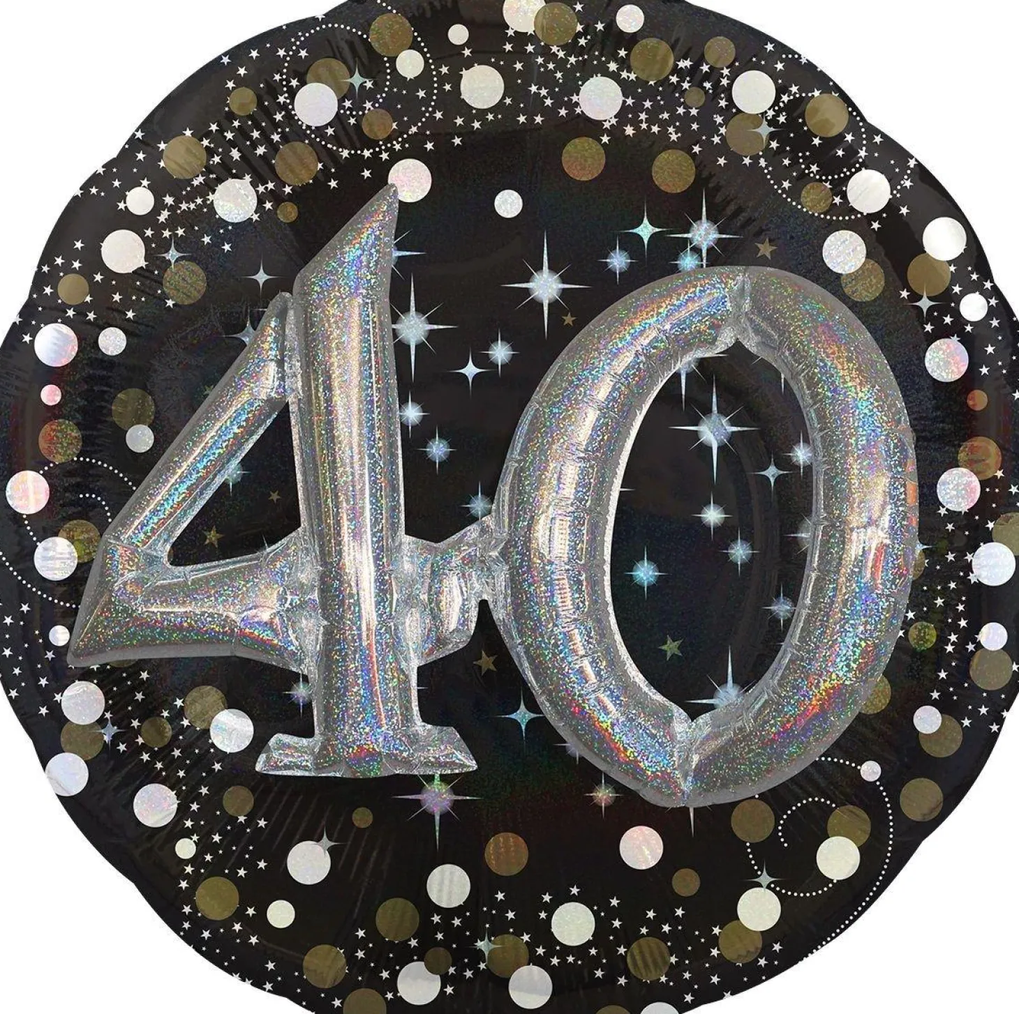 40th Birthday Balloon - 3D Sparkling Celebration, 36in