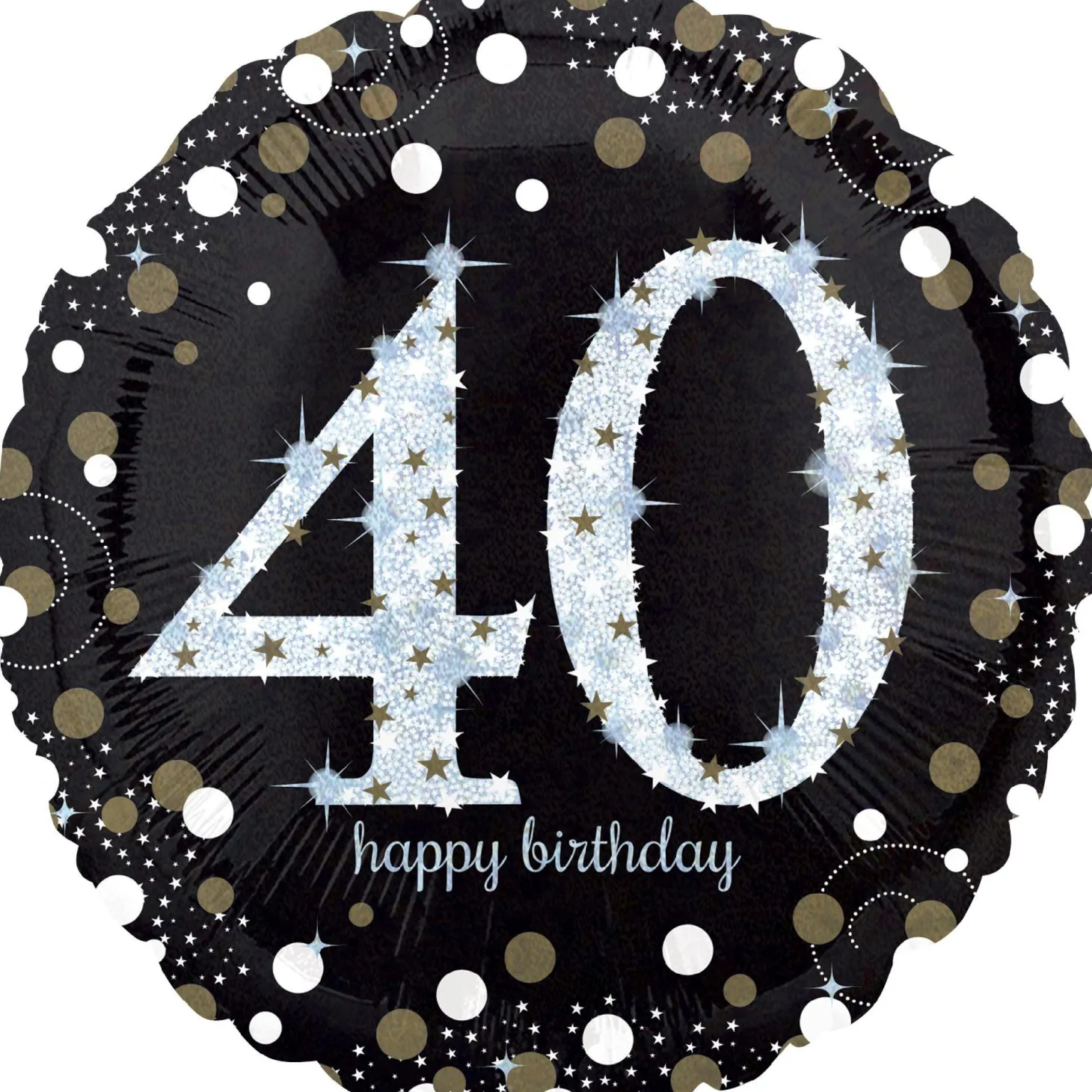 40th Birthday Balloon 18in -Sparkling Celebration, 18in