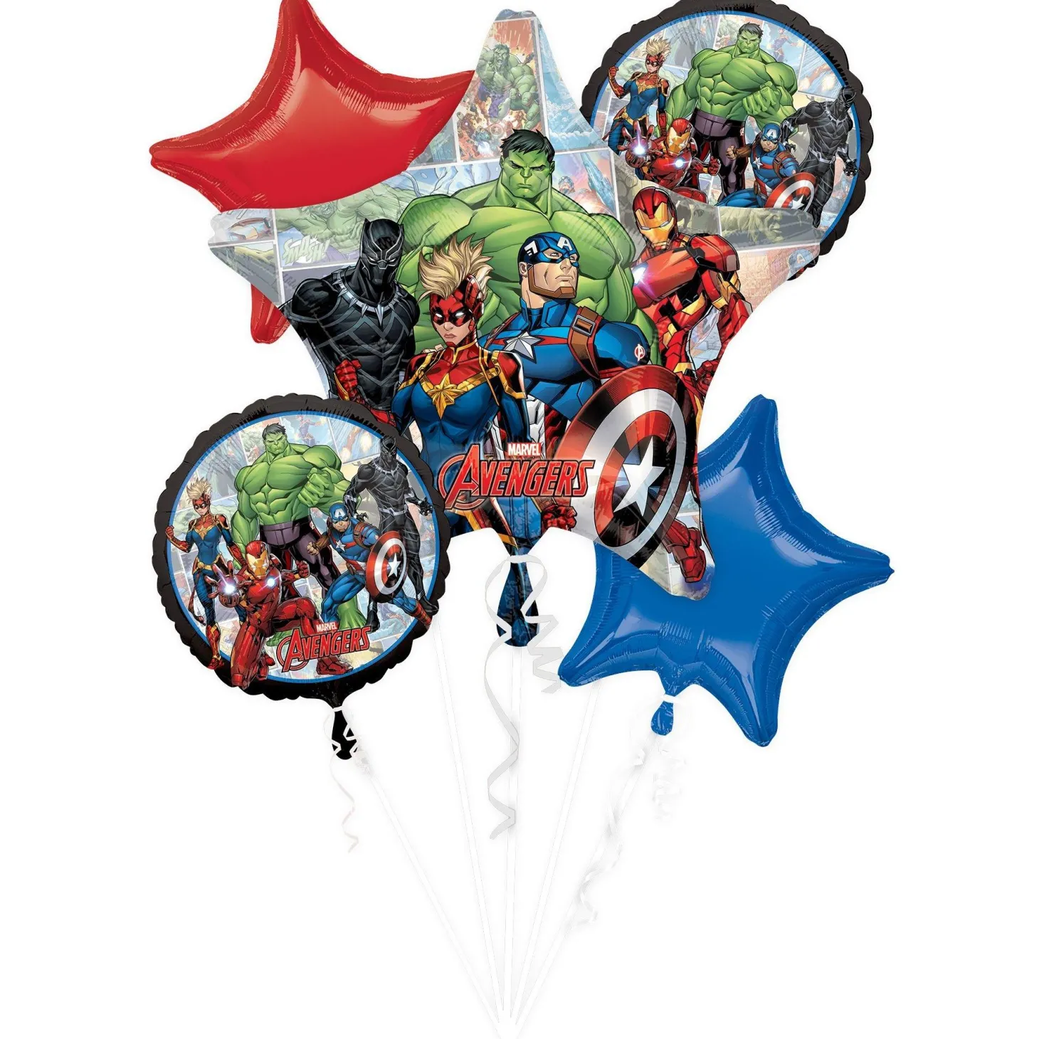 The Avengers Unite Foil Balloon Bouquet, 5pc - Marvel