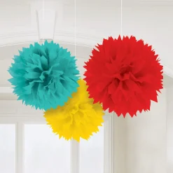 Tissue Pom Poms, 3ct, Assorted Colors