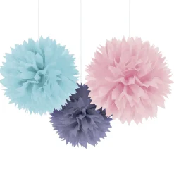Tissue Pom Poms, 3ct, Assorted Colors