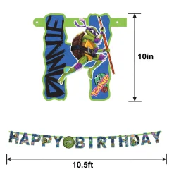 TMNT Add an Age Cardstock Birthday Banner Kit, 10ft - Teenage Mutant Ninja Turtles: Mutant Mayhem