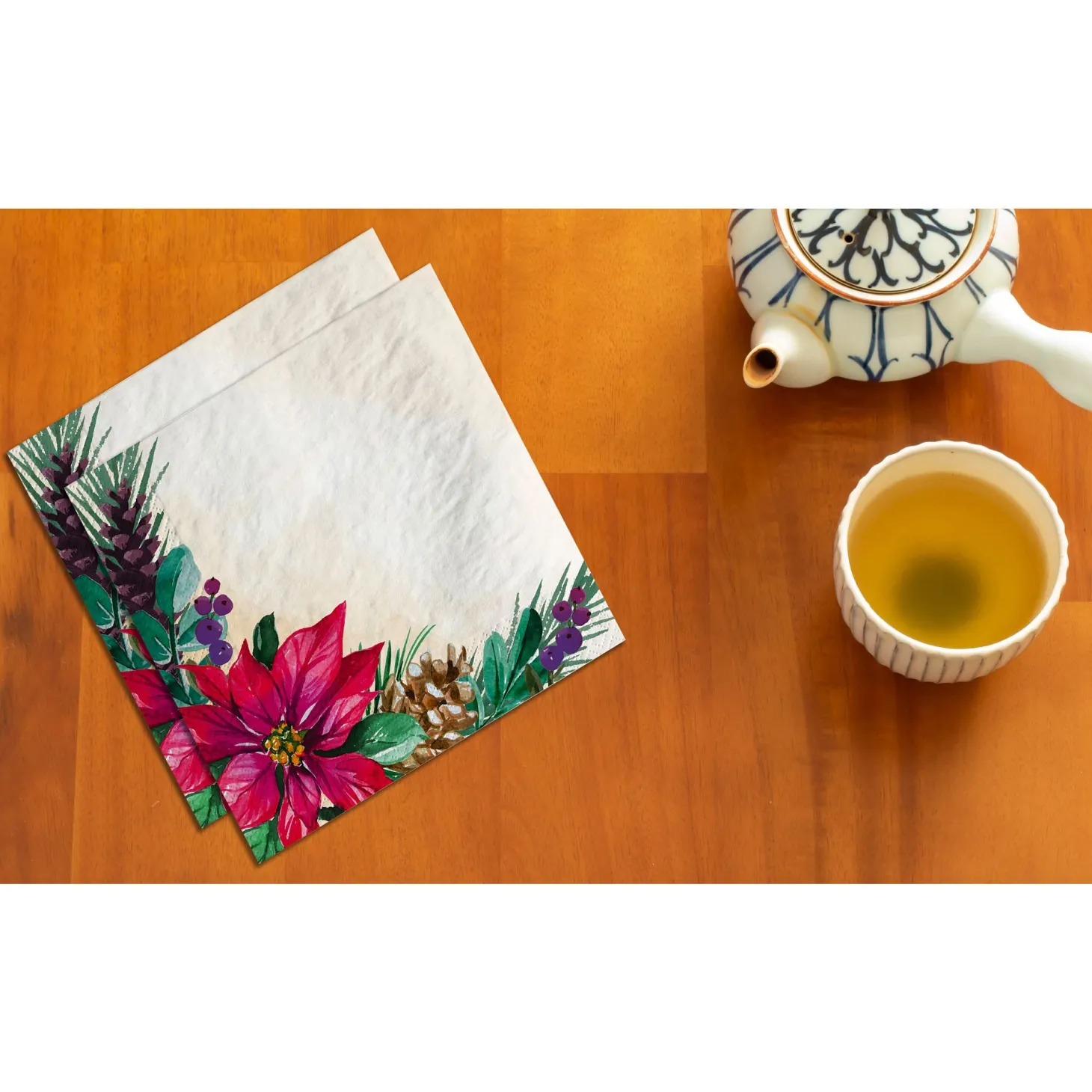 Traditional Poinsettia Napkins, 16ct (Lunch, Beverage or Guest Towel), Assorted Options