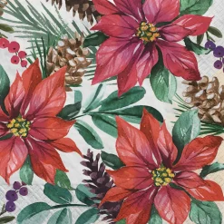 Traditional Poinsettia Napkins, 16ct (Lunch, Beverage or Guest Towel), Assorted Options