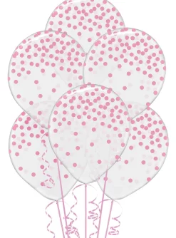 Transparent & Dot Balloons - 12in, 6ct, Assorted Colors