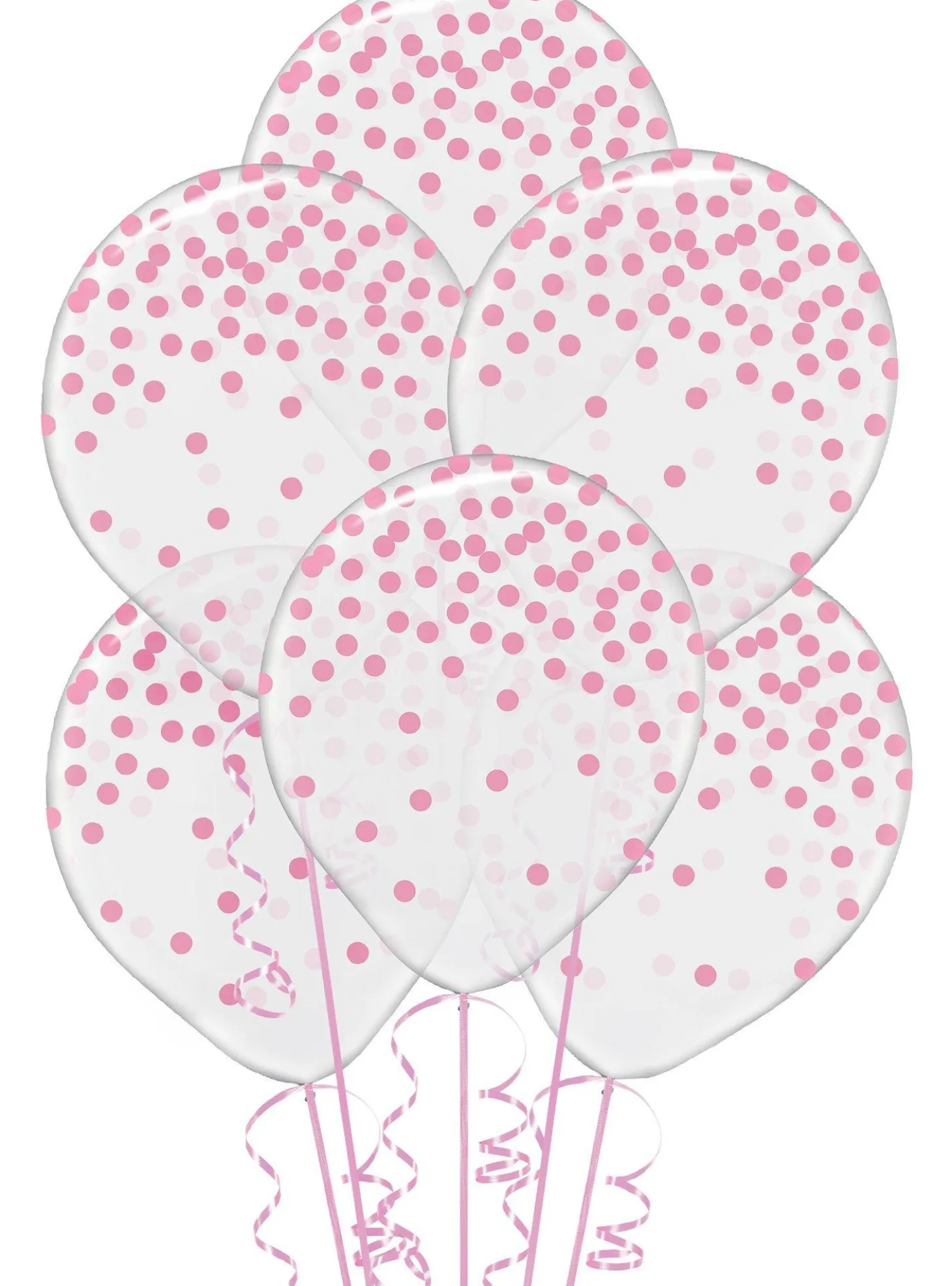 Transparent & Dot Balloons - 12in, 6ct, Assorted Colors