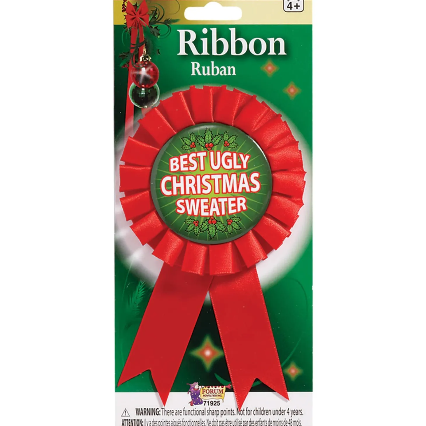 Ugliest Chrismas Sweater Award Ribbon