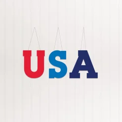 USA & Stars Icons Corrugated Plastic Yard Sign Set, 16.9in x 19in