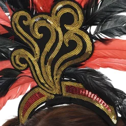 Vintage Circus Sequin & Feather Oversized Headpiece