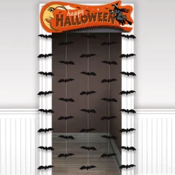 Vintage Halloween Cardstock Door Curtain, 3.25ft x 6.41ft