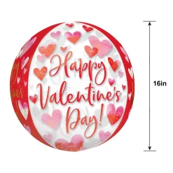 Watercolor Happy Valentine’s Day Orbz Balloon, 15in x 16in