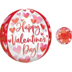 Watercolor Happy Valentine’s Day Orbz Balloon, 15in x 16in