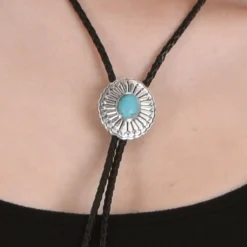 Western Faux Turquoise Bolo Tie