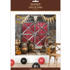 Western Plastic Scene Setter Backdrop, 5.41ft x 5.41ft, 2pc