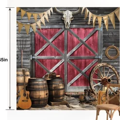 Western Plastic Scene Setter Backdrop, 5.41ft x 5.41ft, 2pc
