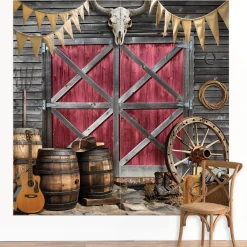 Western Plastic Scene Setter Backdrop, 5.41ft x 5.41ft, 2pc