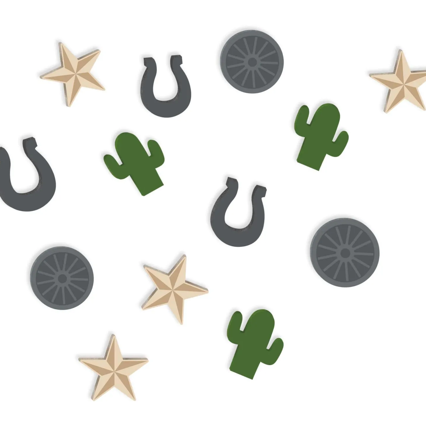 Western Wood Tabletop Confetti, 12pc