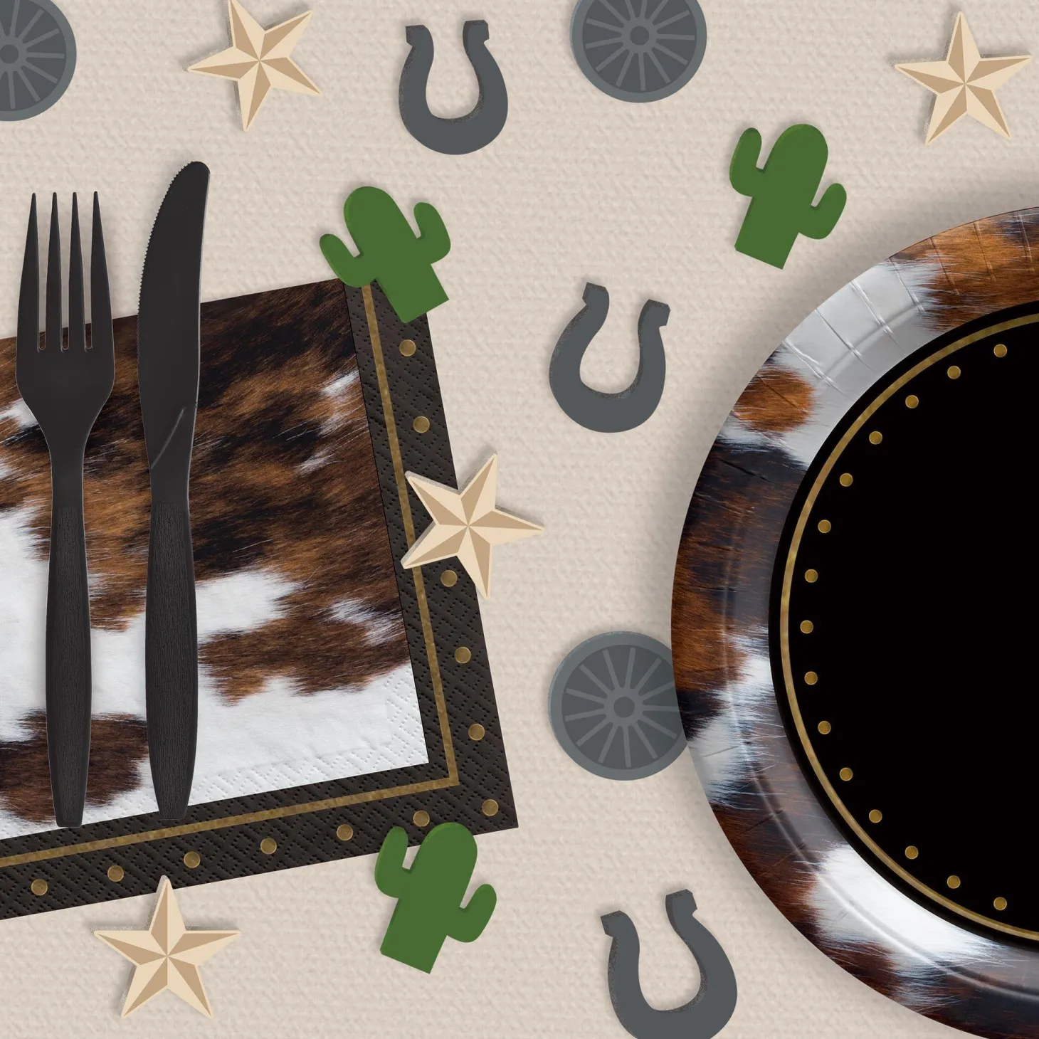 Western Wood Tabletop Confetti, 12pc