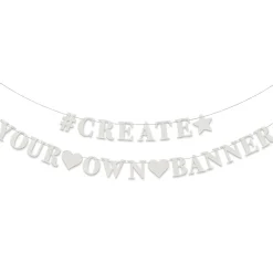 White Create Your Own Banner Kit 100ct