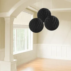 White Honeycomb Hanging Decorations, 12in, 3pc, Sizes 10in and 12in, Assorted Colors