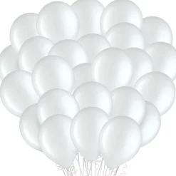 White Latex Balloons, 11in, 100ct