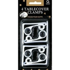 White Table Cover Clamps 4ct