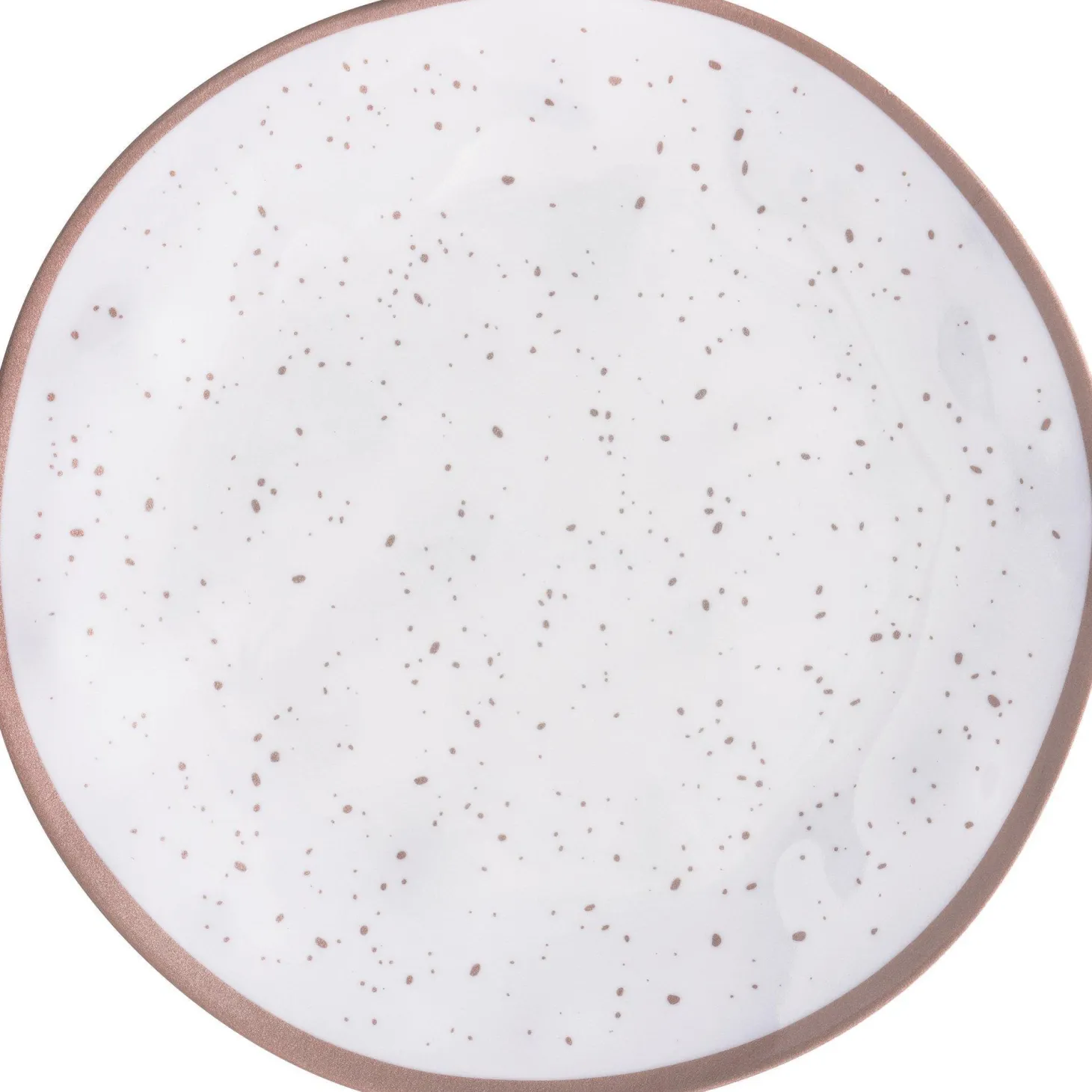 White With Speckles Melamine Dinner Plate, 10.5in, Assorted Colors