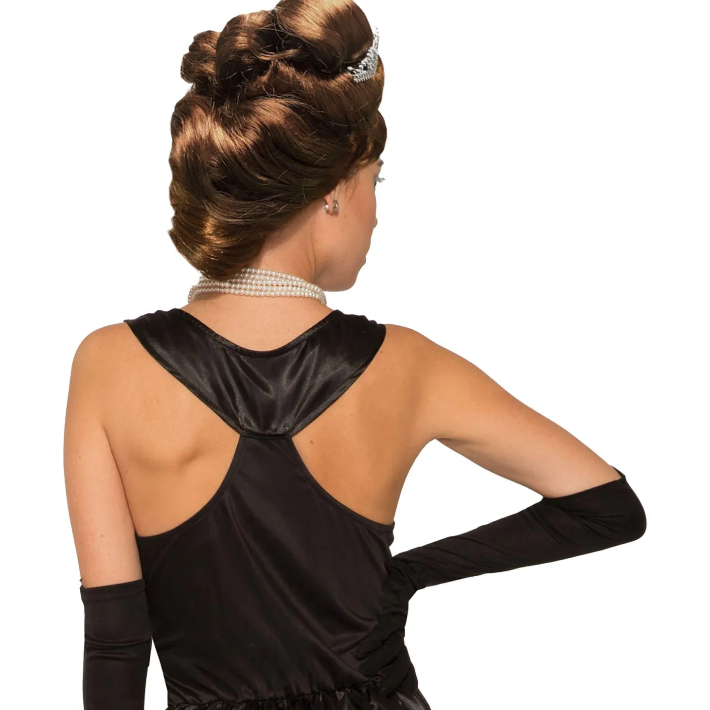 Women's Brown Holly Golightly Wig with Tiara