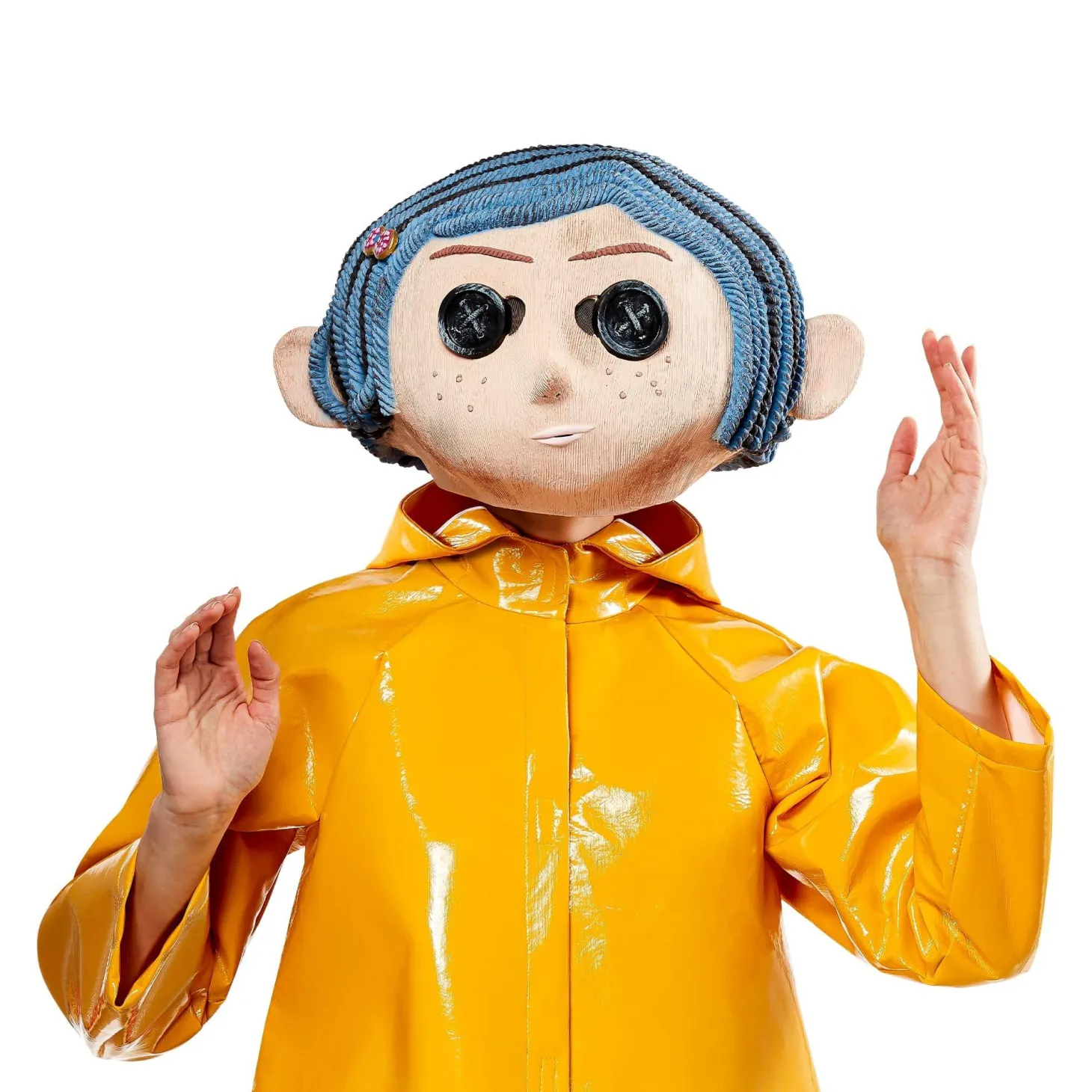 Women's Coraline Doll Overhead Latex Mask - Deluxe