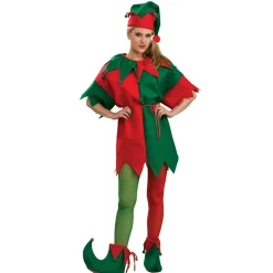 Women's Red and Green Elf Tights
