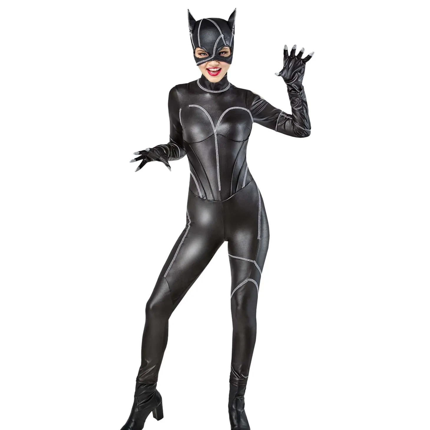 Women's 1990's Batman Catwoman Costume with Mask