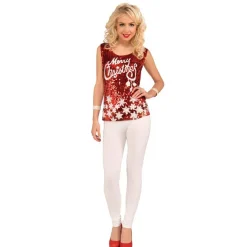 Women's Sexy Red Merry Christmas Top