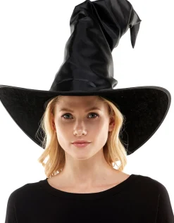 Wrinkly Faux Leather Posable Witch Hat