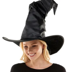 Wrinkly Faux Leather Posable Witch Hat