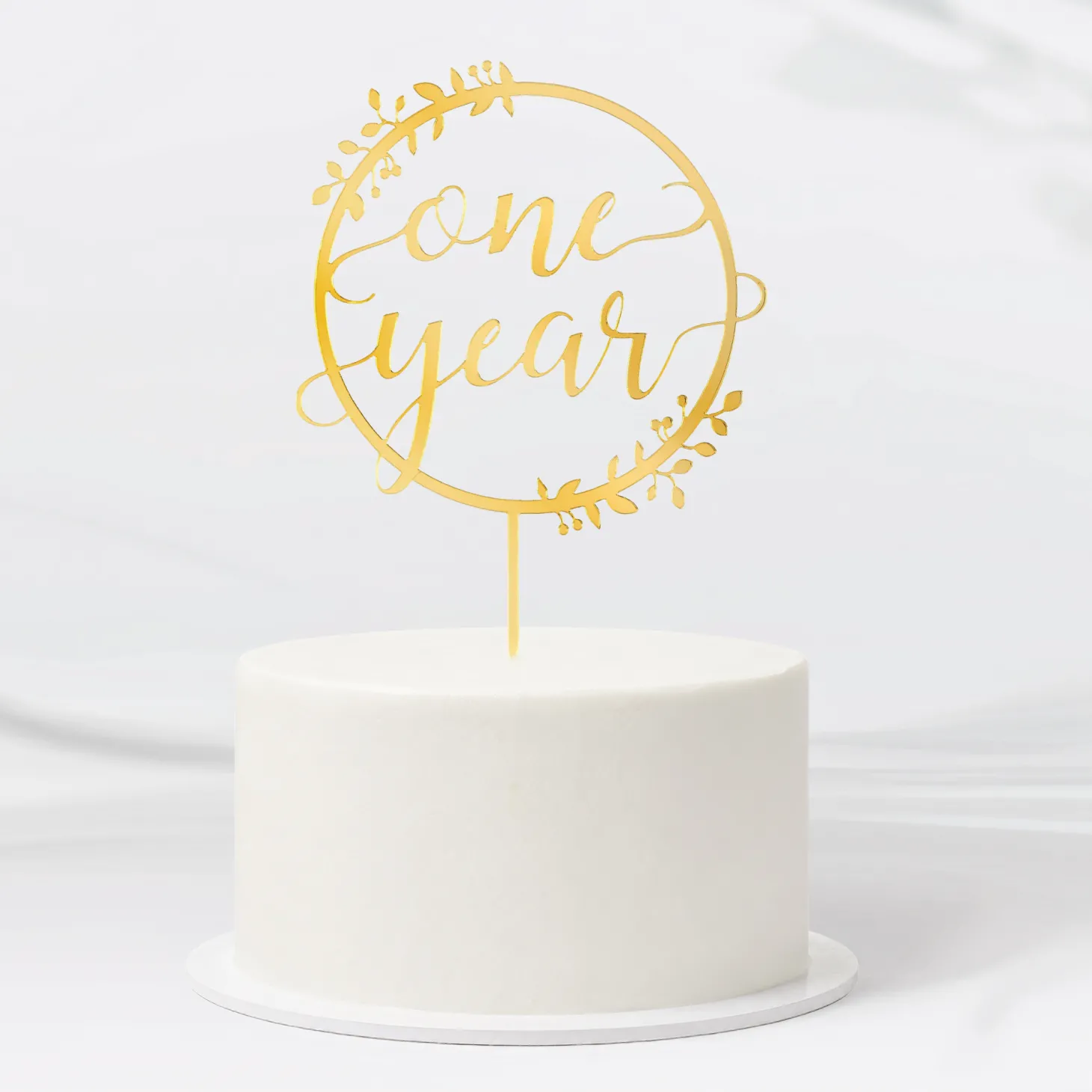 1-Year Anniversary Gold Cake Topper