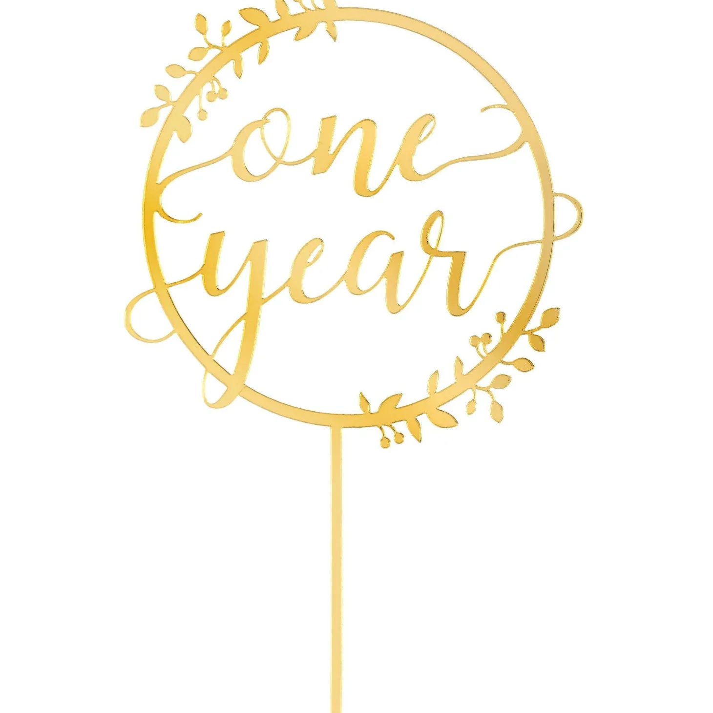 1-Year Anniversary Gold Cake Topper